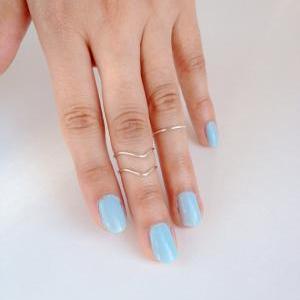 Knuckle Ring Set of 3 Handmade 2 Ch..